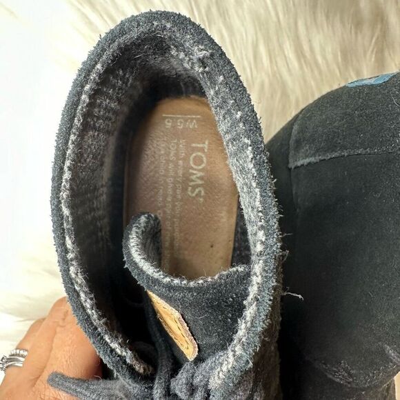 TOMS Desert Black Wedge Bootie Size 5.5 - Picture 8 of 12